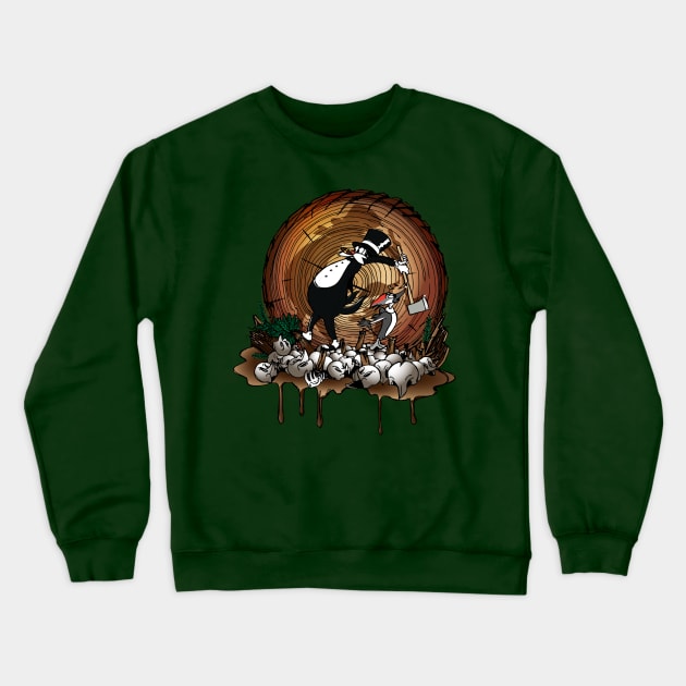 Hey Fat Cat, Stop Logging Crewneck Sweatshirt by foozledesign